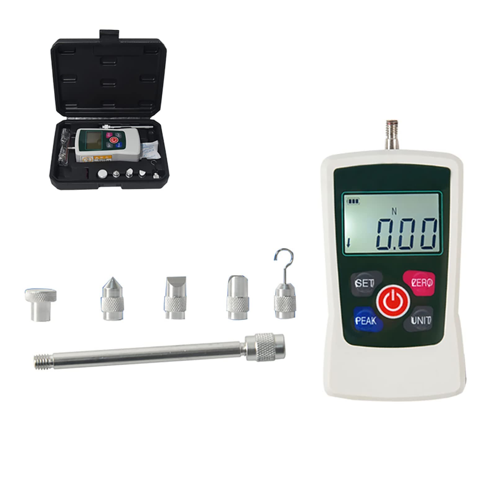 Digital Force Gauge Push and Pull Tester Dynamometer Pressure LCD High Precision Thrust Meter Measuring Instruments of 4 Measurement Units N/Kg/Lb/Oz-300N
