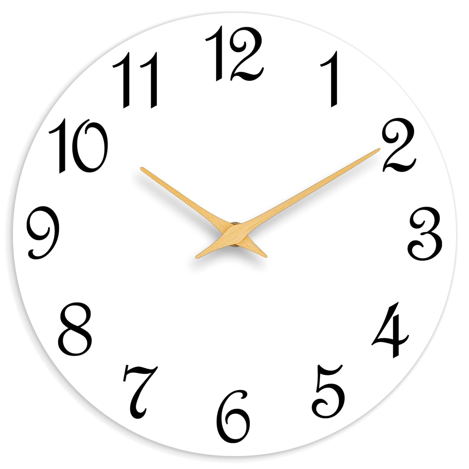 Wall Clock, 8 Inch Modern Wall Clocks Battery Operated, Small Silent Non Ticking Clock Decorative for Kitchen, Bathroom, Bedroom, Desk, Bookshelf (White)