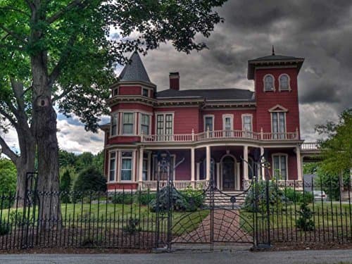 Stephen King'S House -Oil Painting On Canvas Modern Wall Art Pictures For Home Decoration Wooden Framed (20X16 Inch, Framed)