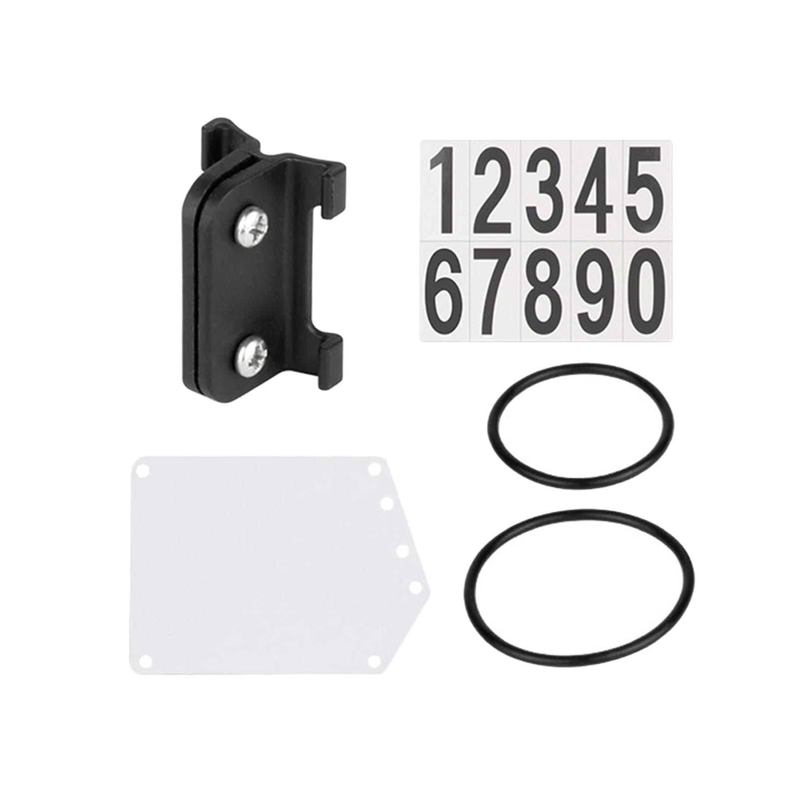 DYNWAVE Number Plate and Holder Bracket with Bands Seatpost Race Cards Bracket PP Fixed Parts for Cycling Rear Rack Accessories Bike