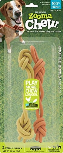 Zoomachew 2 Count Knotted Bones, Large