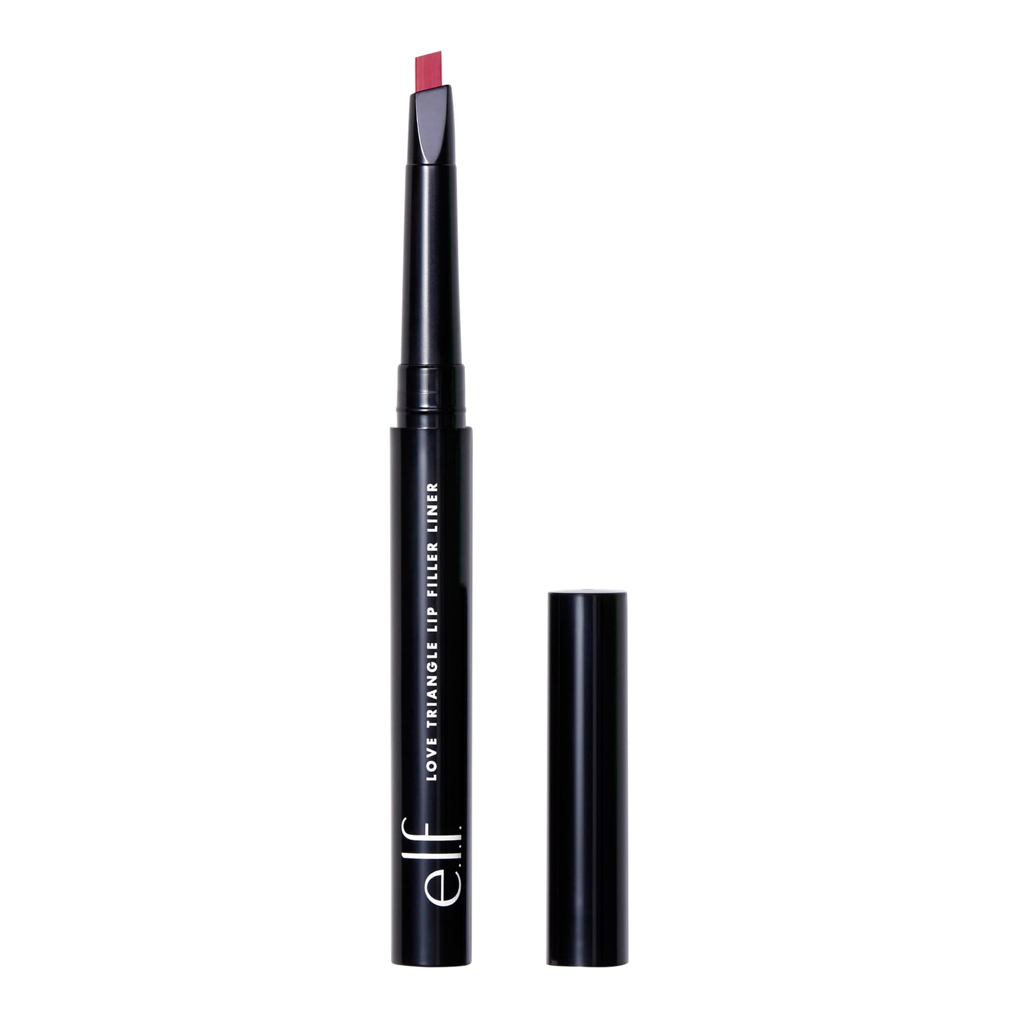 e.l.f. Love Triangle Semi-Matte Lip Filler Liner, 2-in-1 Lipliner Pencil For Sculpting & Filling, Long-Lasting Intense Color, Vegan & Cruelty-Free, Hot Pink