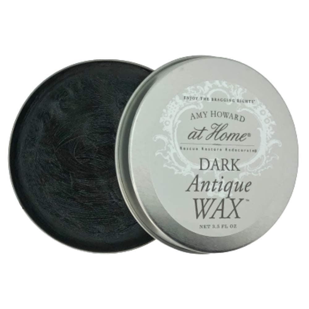 AMY HOWARD AT HOME Dark Antique Wax for Vintage and Antique Furniture Restoration | Provides Dark Colored Protective Finish and Seal | Multi-Surface Protection | 3.5oz Tin