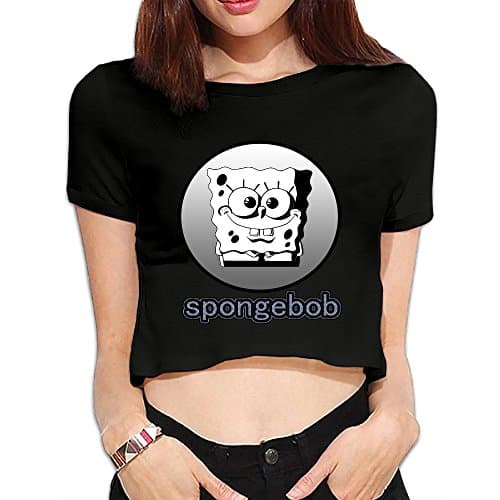 SAXON Women's Funny Cute Anamorphic Spongebob Bare Midriff Divergent Crop Top