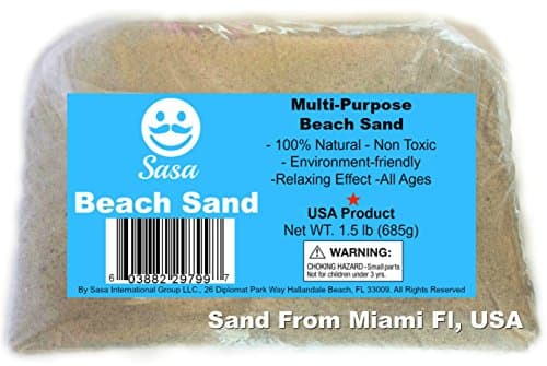 Beach Sand -1.5 lb of Real Beach Sand From Floridas East Coast. Pack of 1.5 lb of Medium to Fine Multi-purpose Natural Sand. 100% Natural Ready to Use. By Sasa