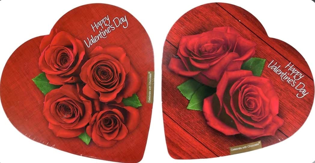 Pack of 2 Assorted s (Made in USA) in Heart-Shaped Boxes, 2 oz. Perfect for Valentine's Day Gifts! (4 Roses & 2 Roses)