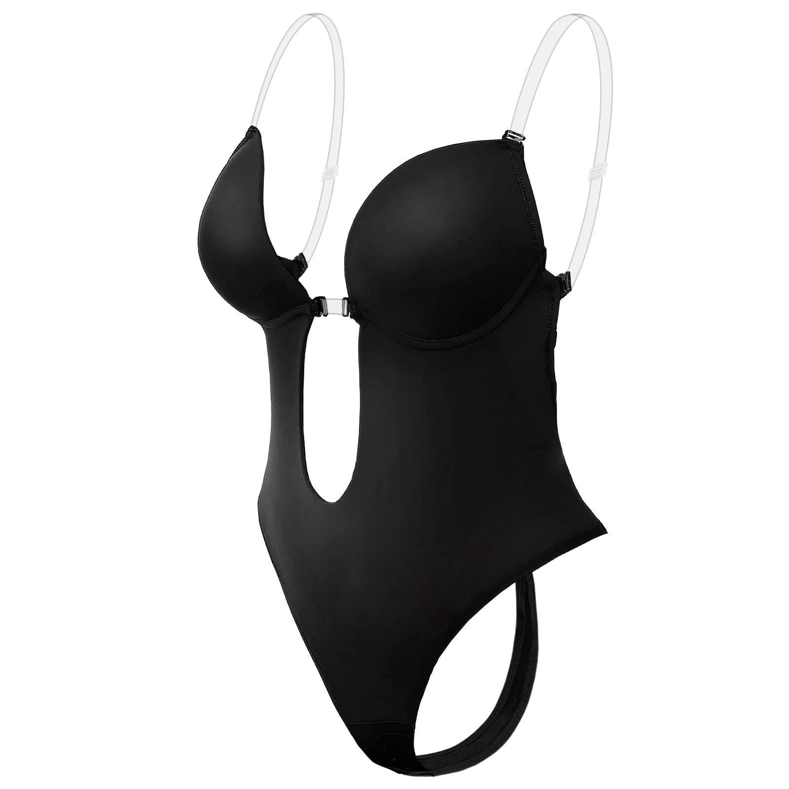 SlimersWomen Shapewear Backless Body Bra Shaper Womens Plus Size Plunge Invishaper Low Back Thong Bodysuits Open Crotch Daily Use