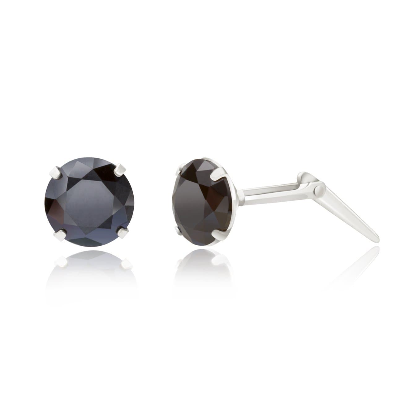 Sterling silver 5mm black cubic zirconia cz Andralok stud earrings / gift box