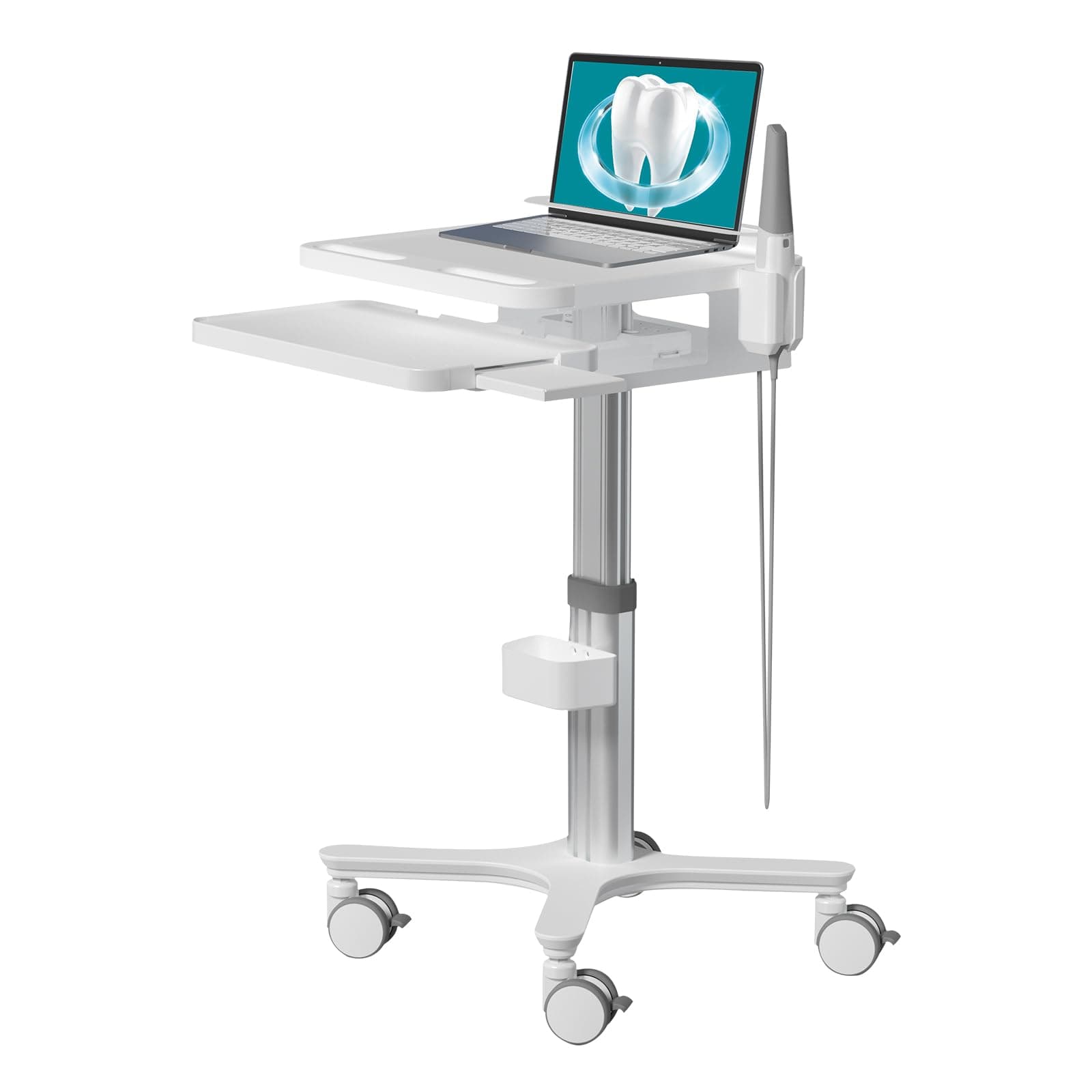 Medical Cart Trolley, Mobile Adjustable Height Dental Cart with Oral Scanner ...