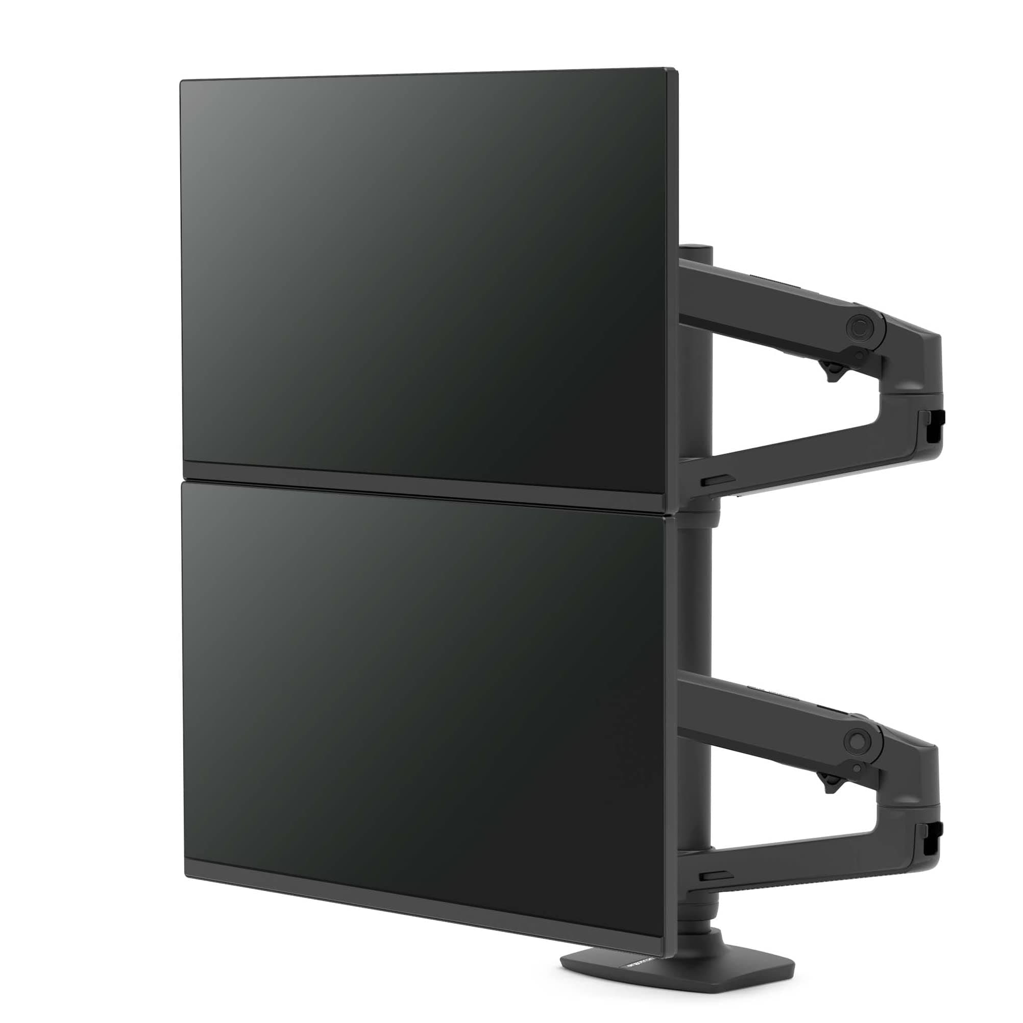 Ergotron LX - Mounting kit (tall pole, dual stacking arm) - for 2 LCD displays - matte black - screen size: up to 40" - desk-mountable