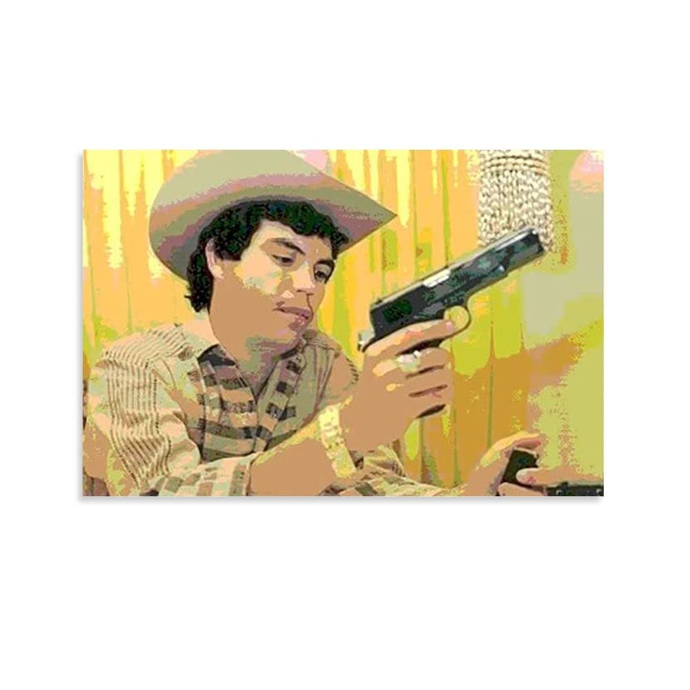 Chalino Sanchez With Gun Canvas Art Poster Decorative Painting Canvas Wall Art Living Room Posters Bedroom Painting 16x24inch(40x60cm)