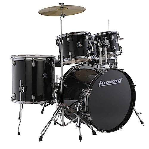 Accent Drive 5-Piece Drum Set 22" Bass Drum Bass Black Sparkle