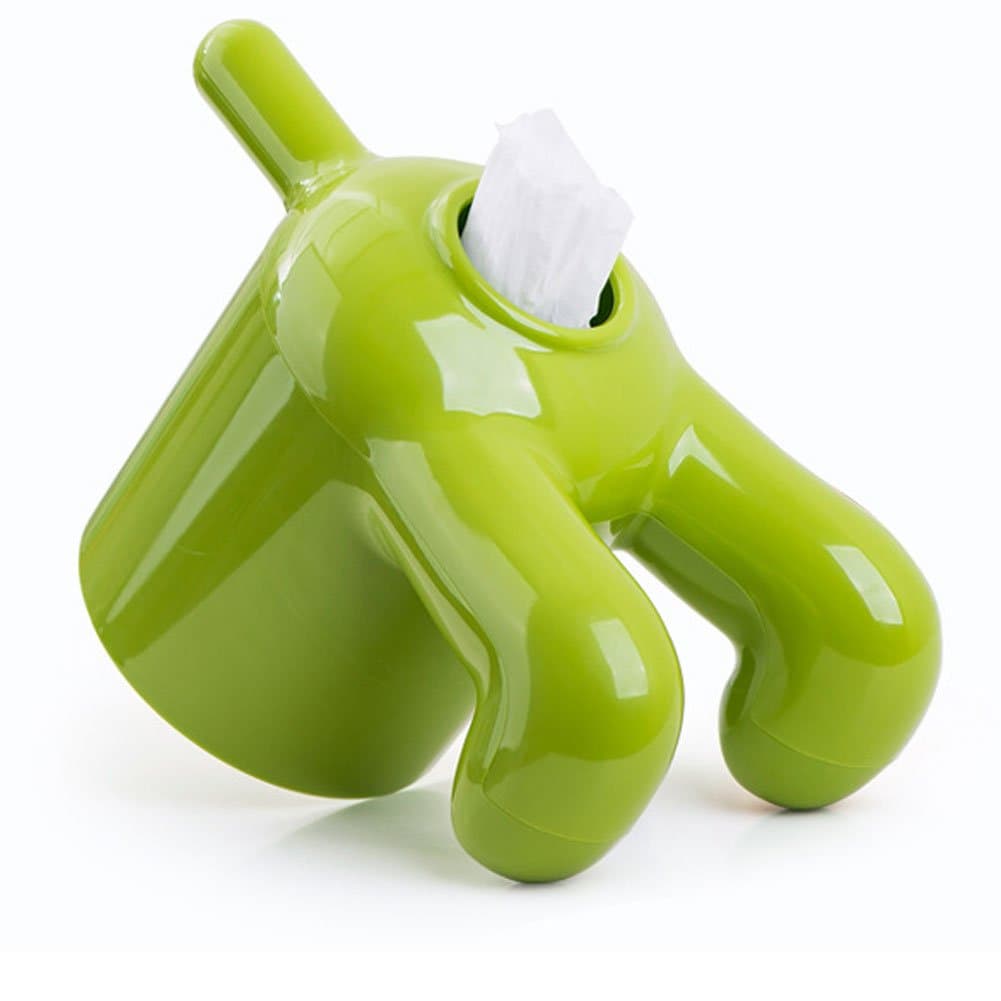 SRHOME Wall Mount Waterproof Toilet Paper Roll Holder and Dispenser, Free Standing Paper Tissue Towel Holder for Bathroom and Kitchen,Powerful Adhesive or Punch,Cute Dog Butt (Green)