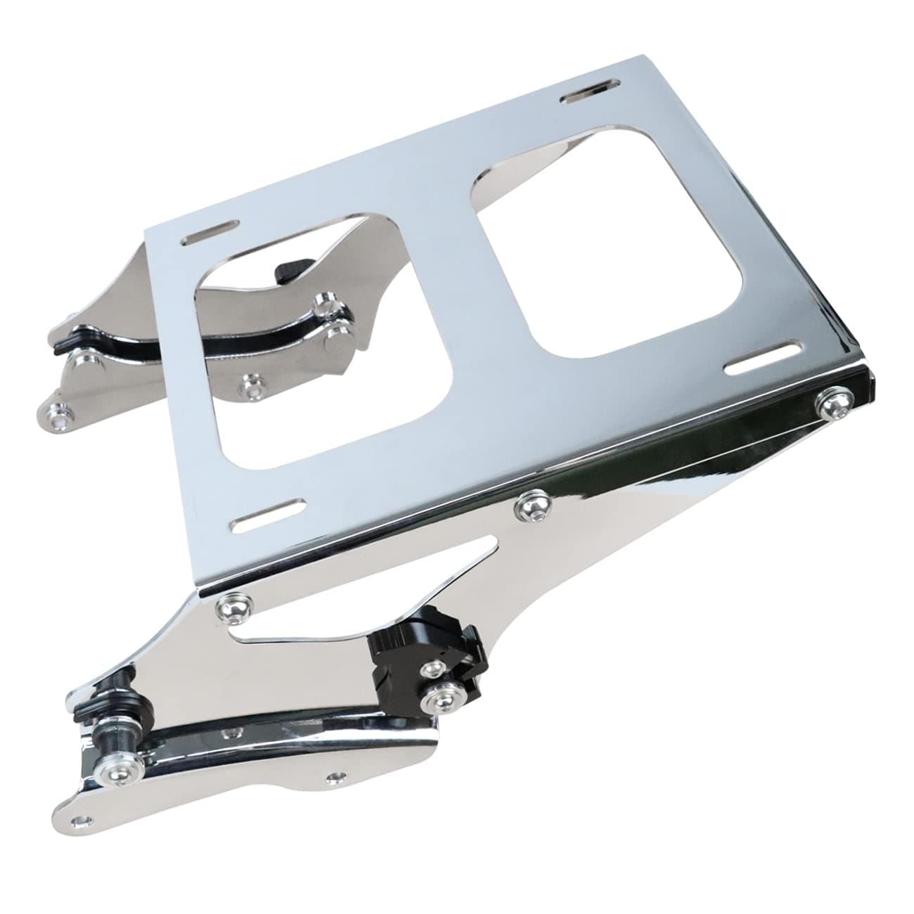 Detachable Two Up Mounting Luggage Rack and 4 Point Docking Hardware Kits Compatible with for Touring Road King Street Glide Road Glide Electra Glide 2014-2024 Tour Pack Pak Chrome