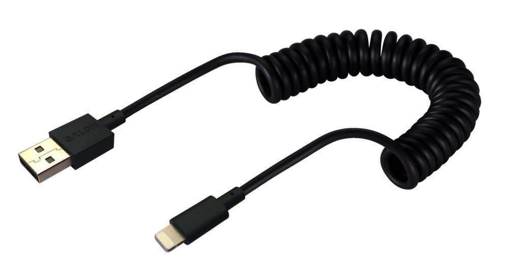 Salom APPLE-UCABLE Apple uCable - 1.2 Meter Coil USB 2.0 data cable - Apple lightning connector Black (Retail Box Pack)