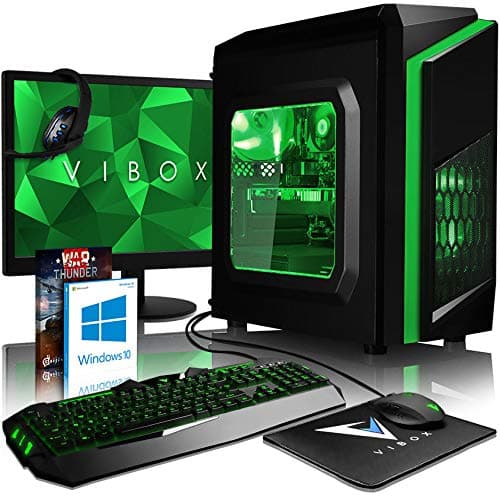 Vibox Gaming PC 54.61 cm LED Desktop PC - (Green) (Intel i3 7100 3.9 GHz, 8 GB RAM, 1000 GB HDD, AMD Radeon RX 460, Windows 10 Home)