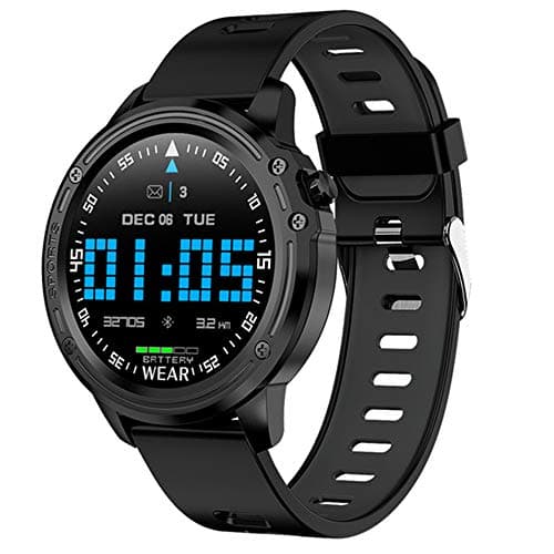 Peodelk L8 Fitness Tracker ECG+PPG Blood Pressure Heart Rate Smart Watch IP68 Waterproof Fitness Band Sprots Bracelet with Step Counter, Calorie Counter, Pedometer Watch for Women and Men(Black)