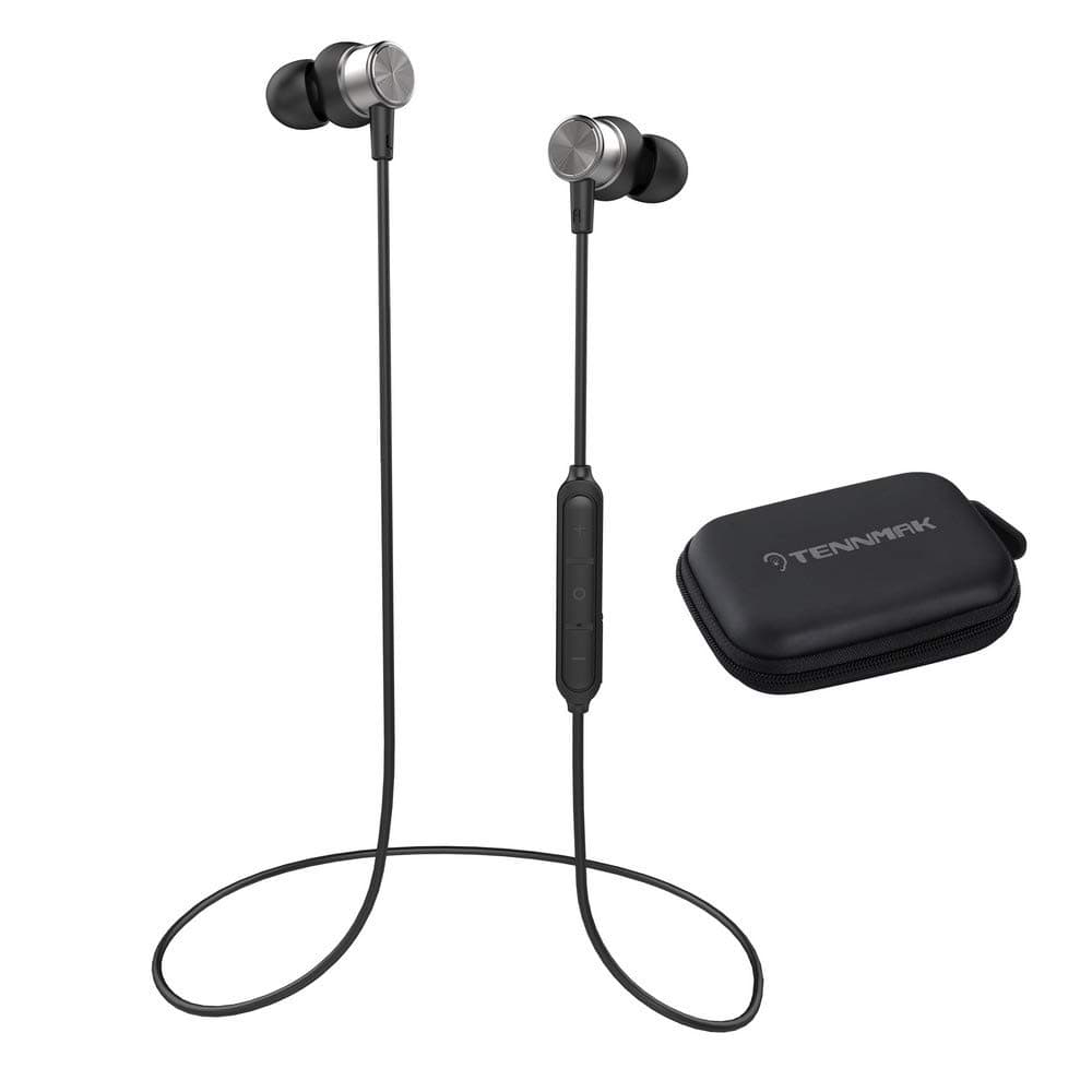 TENNMAK BT608 Bluetooth 5.0 Earphones with Mic, Wireless Magnetic Earphones, in-Ear Waterproof Sweatproof Sport Running Gym Travelling Earphones Earbuds 8 Hours Playtime Wireless Headphones