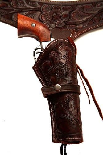- 22 Caliber Brown Leather Gun Holster
