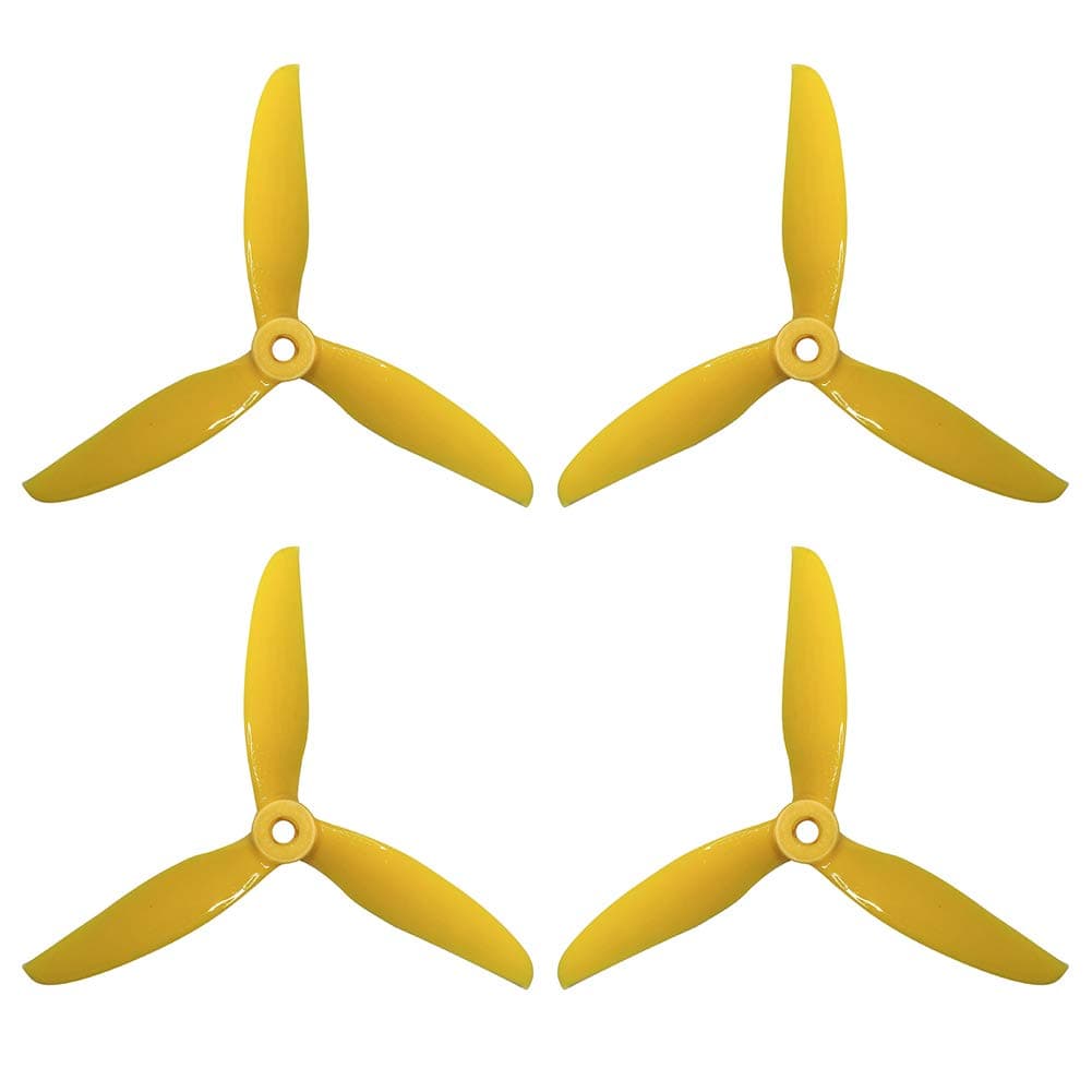 DALPROP 4pcs T5043C Pro Cyclone Tri-Blade Propeller 5" CW/CCW 5043 Prop for FPV Racing Quadcopter Frame Kit (Yellow)