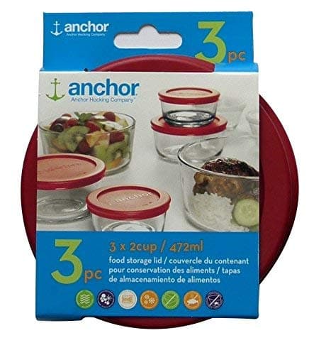 Replacement Lid 2 Cup/472 ml, set of 3 lids, red round