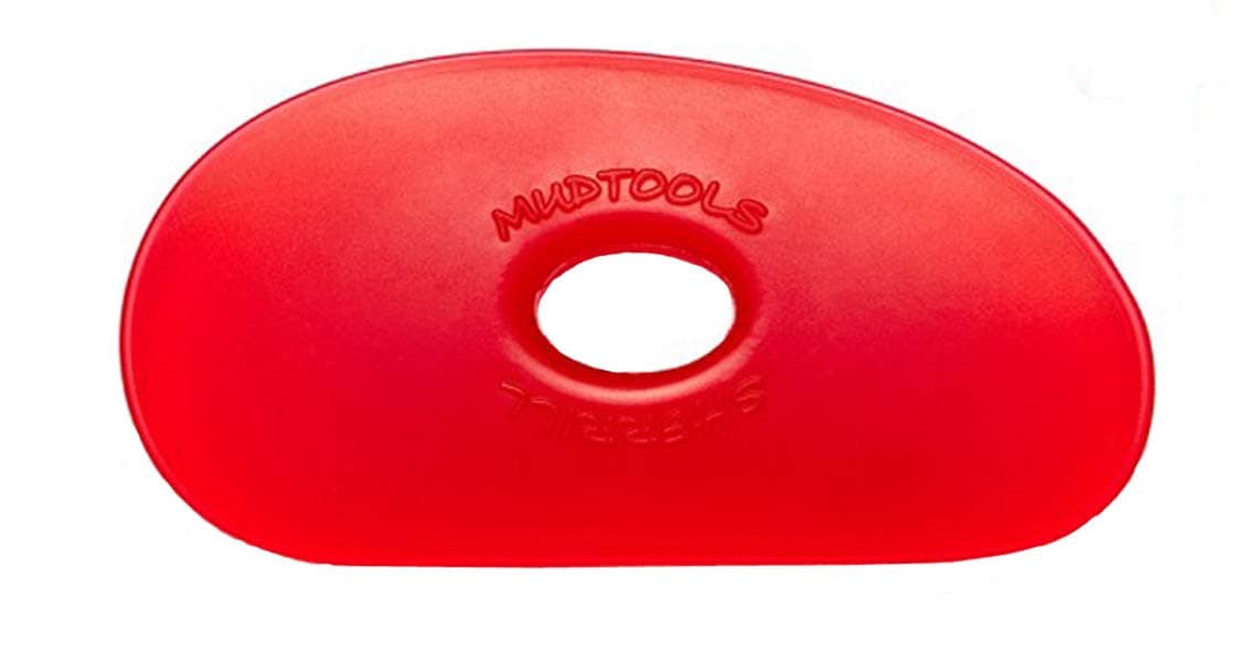 MudTools Shape 1 Polymer Rib for Pottery and Clay Artists, Red Color, Very Soft Flexibility (R1)