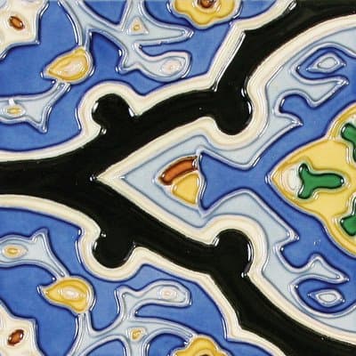 Mission 6" x 6" Hand-Painted Ceramic Decorative Tile in Vereda