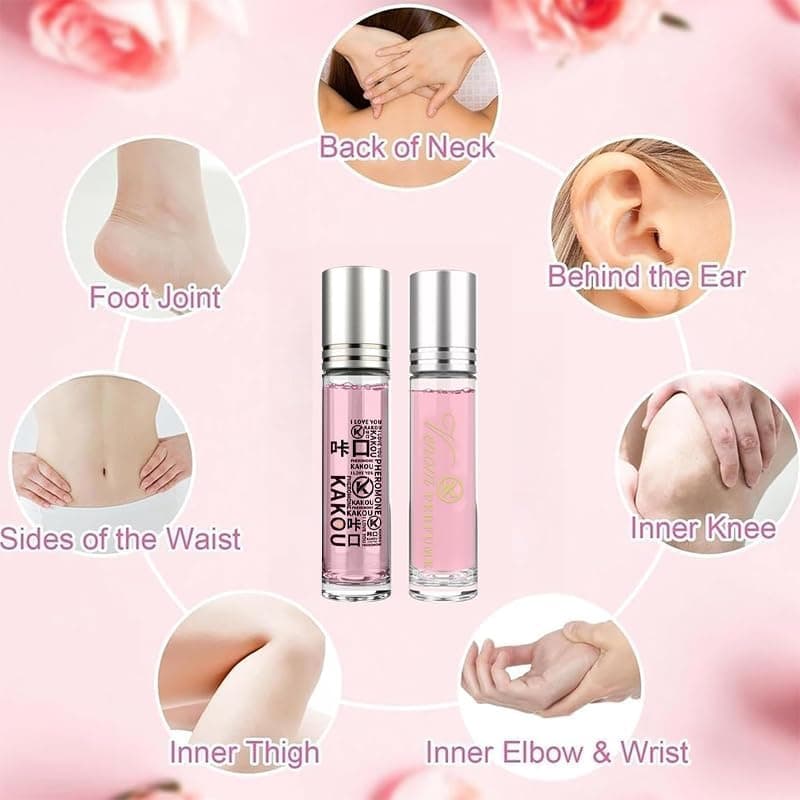 2pcs Pheromone Perfume for Women to Attract Men, Roller Ball Perfume Women Pheromone Infused Essential Oil Perfume Cologne Pheromone Perfume for Women Comes With Protective Sleeve