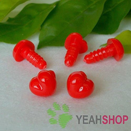 12mmx9mm Red Heart Safety Nose/Plastic Nose - 30pcs