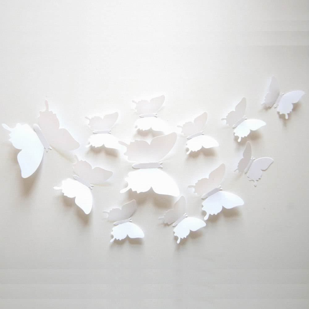 GRC[TM] 3D White Butterfly Wall Decor Home Decal Sticker Art Room Removable 3d Mural Stickers Diy Butterfly Design
