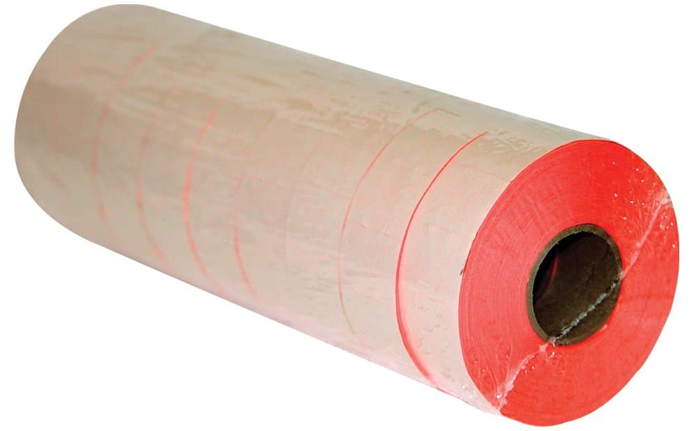 66.22, 77.22, 88.22, Florescent Label Gun with Security Cut, 9 Rolls Totaling 9000 Labels (2216 Red)