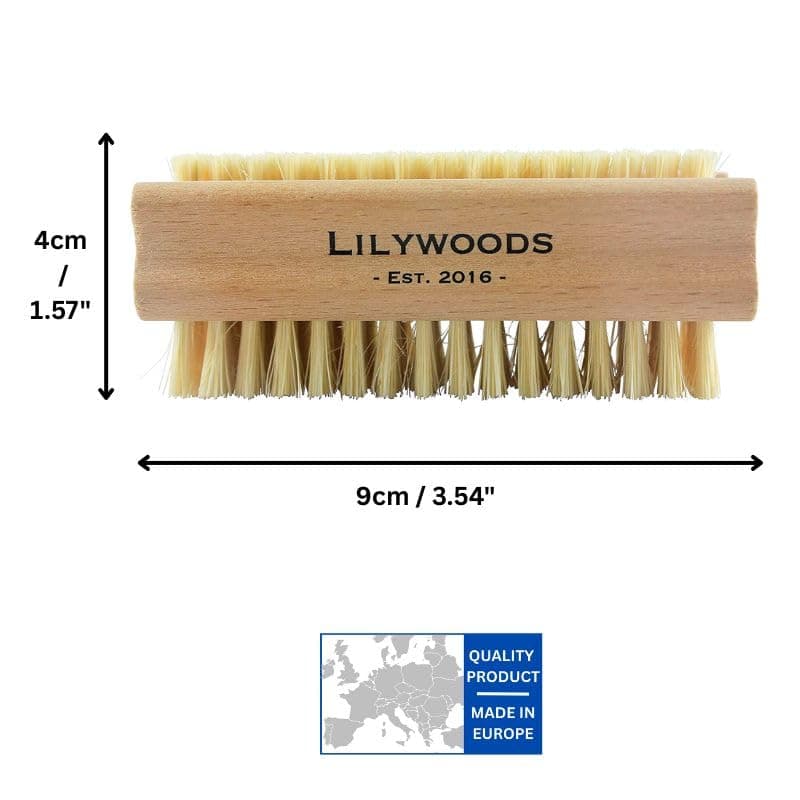 Extra Tough Wooden Nail Brush with Strong Cactus Double Sided Bristles