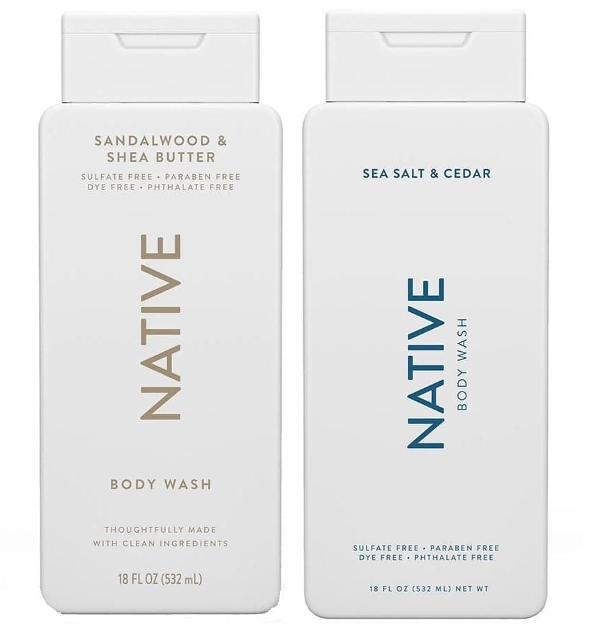 Body Wash 2-Pack: Sandalwood & Shea Butter + Sea Salt & Cedar (18 fl oz each)