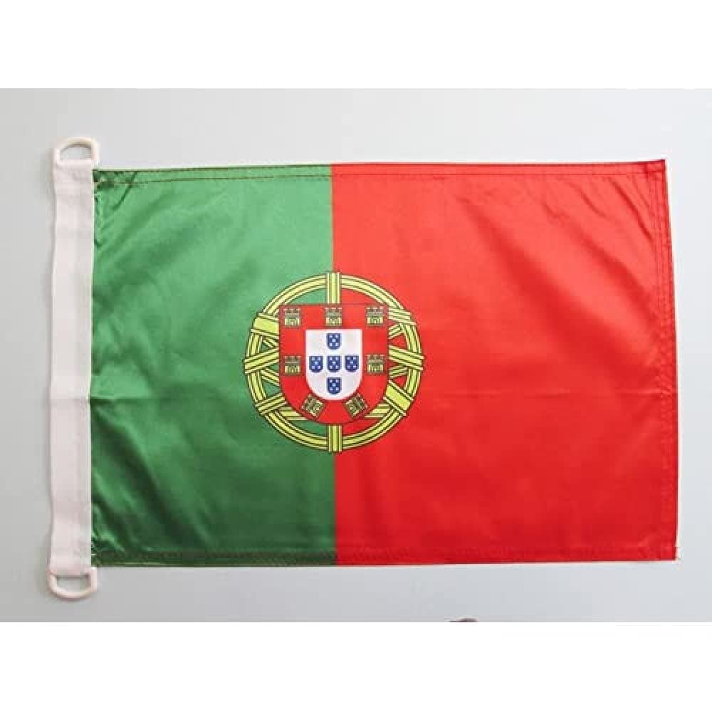 AZ FLAG - Portugal Nautical Flag - 18'' x 12'' - For Outdoor and Boat - Portuguese Banner Knitted Polyester with Two Plastic Rings - Vivid Colors - 12x18 in - 45x30 Cm