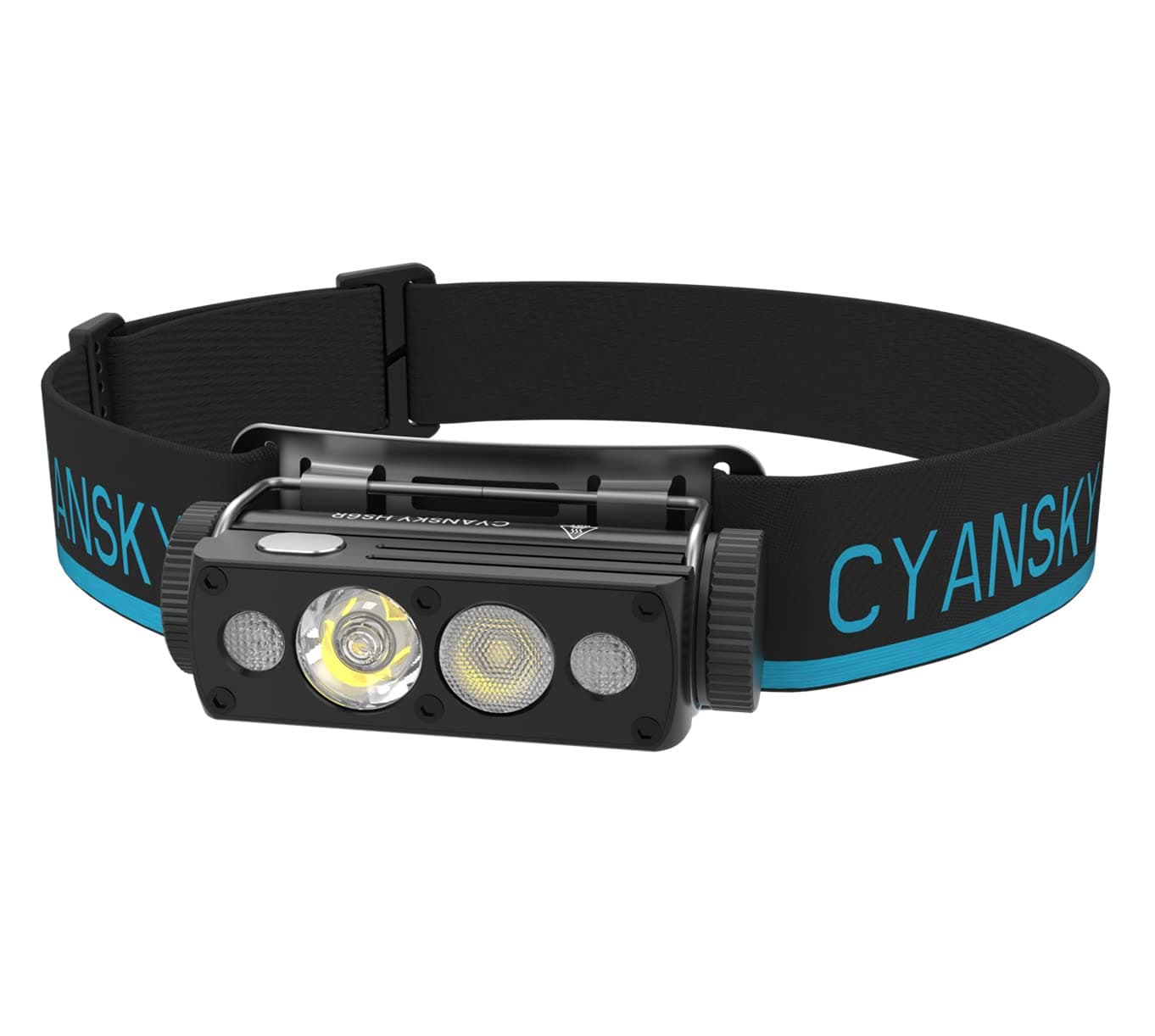 CYANSKY HS6R Headlamp Rechargeable,Super Bright 1400 Lumen, Head Lights for Forehead with Spot Light, Flood Light, and Red Light, IP68 Waterproof Headlamps for Adults,Camping, Hiking (HS6R)