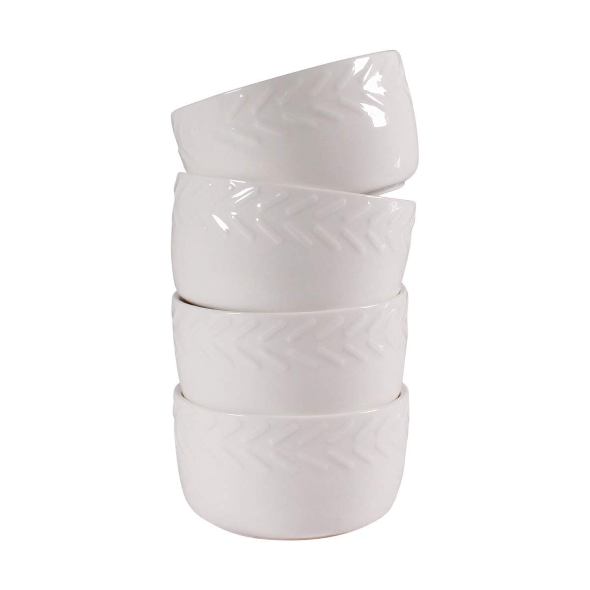 Ciroa Set of 4 8.5oz Ramekins | Porcelain Bowls for Baking, Souflees, Dips and Condiments