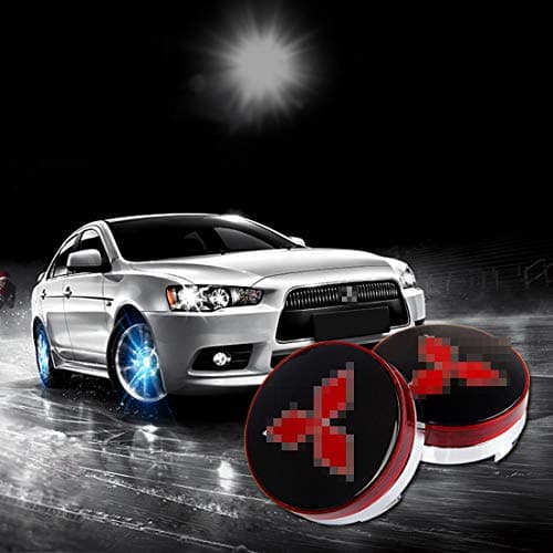 sooloon Car Wheel Center Caps Hubcap Hub Lamp Cover LED Light Magnetic Levitation Waterproof Logo for Automobile Rims Accessory 4Pcs