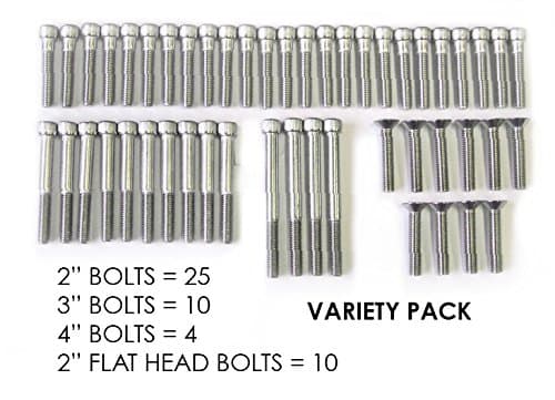 Escape Climbing 49 Stainless Steel Bolt Variety Pack | Durable Hardware for Rock Climbing Holds | Features a 3/8-16 Socket Cap Screw | Includes 2” 3” 4” Bolts and 2” Flat Head | Designed for Outdoor