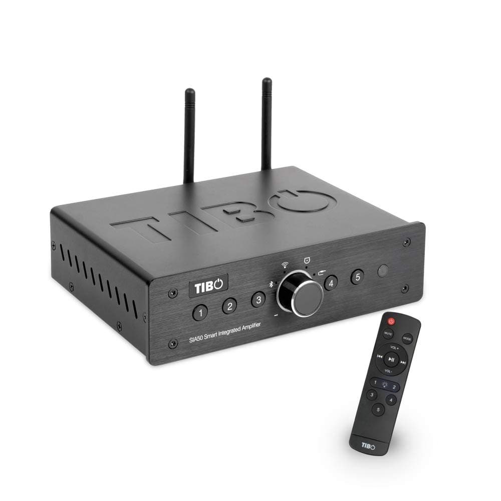 TIBO SIA50 | Smart Integrated Amplifier with Wifi & Bluetooth | 2 x 50W | Internet Radio | Remote Control | Black, 24015
