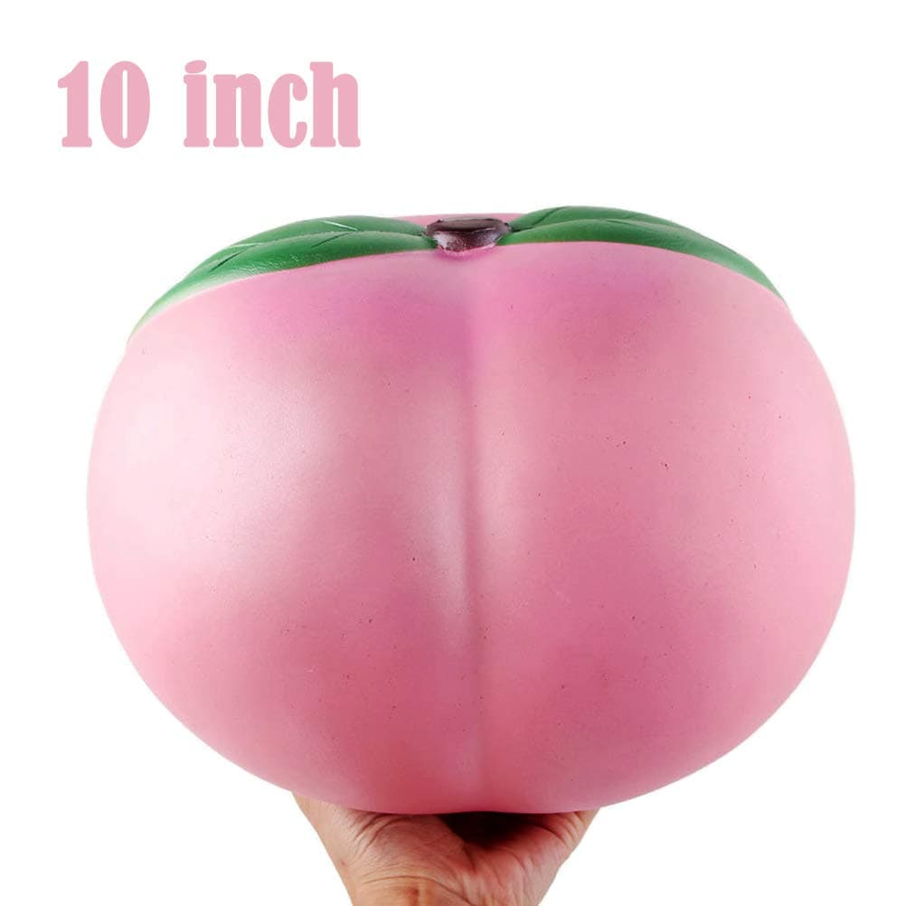 Bagvhandbagro 10 Inch Jumbo Squishies, Giant Peach Squishy Cream Scented Slow Rising Kids Toys Squeeze Toy Stress Relief Toy for Collection Gift ,Large Decorations Toy (Jumbo Peach)