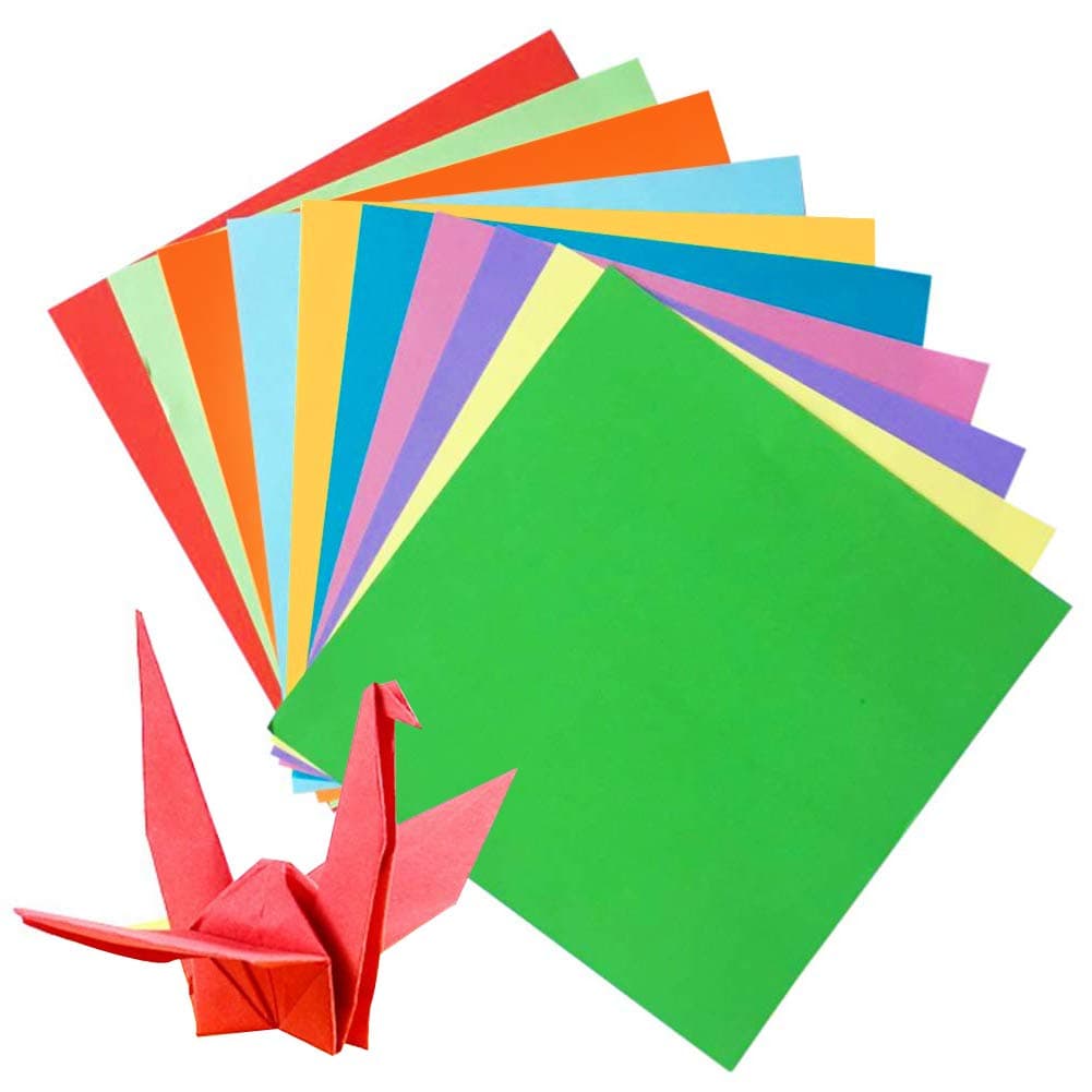 Origami Paper,200 Sheets Large Origami Paper 50 Vivid Colours for Arts and Crafts Projects (20x20cm/8'',15x15cm/6'' Each Size 100 Sheet)
