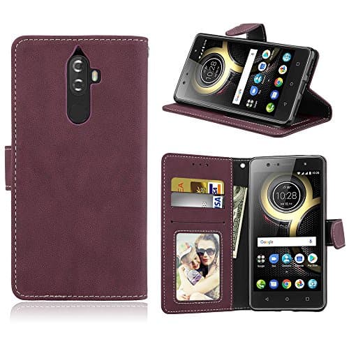 Lenovo K8 Note Case, SATURCASE Retro Frosted PU Leather Flip Magnet Wallet Stand Card Slots Protective Case Cover for Lenovo K8 Note (Rose)