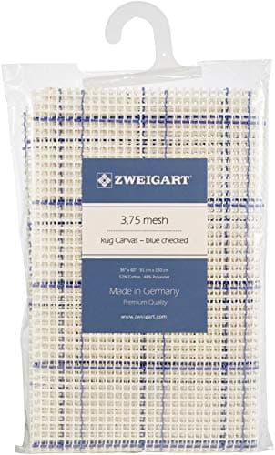 Zweigart Rug Canvas 36"X60" 3.75 Mesh-36"X60" Blue Checked