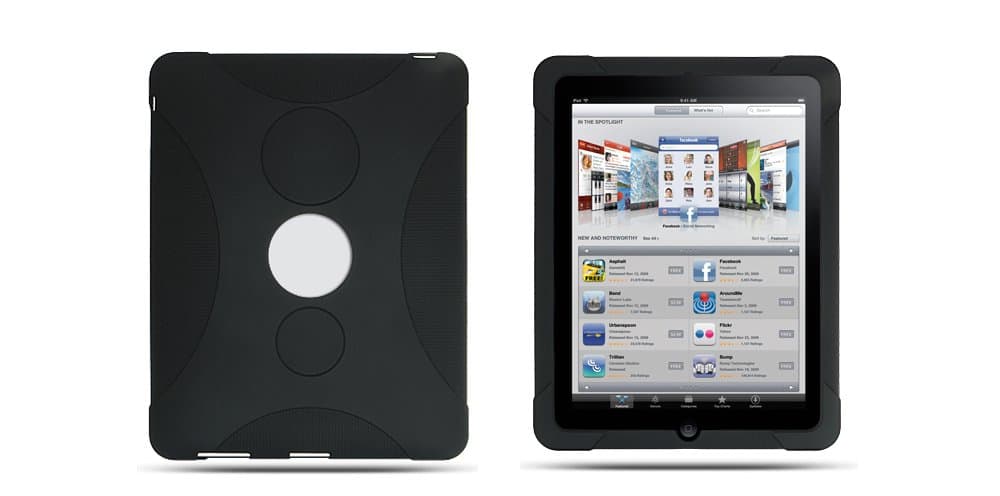 First Generation Apple iPad Black Silicone Case with Free Screen Protector