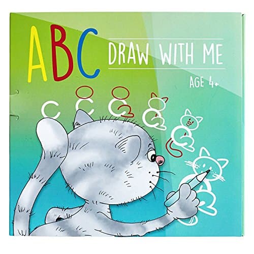 AUBNICO ABC - Draw With Me - Wipe Clean Drawing Alphabet Flash Cards