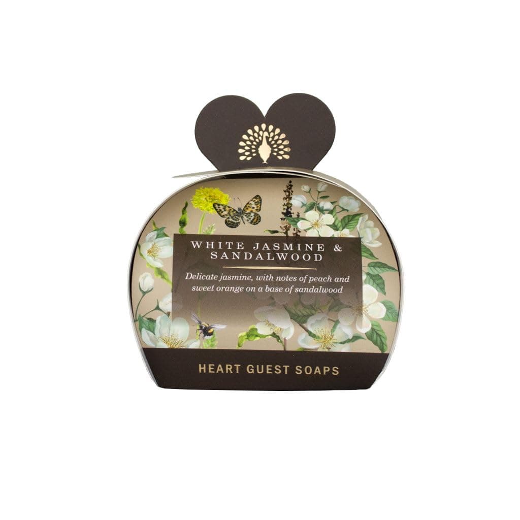 The English Soap Company Luxury Heart Shaped Guest Soaps White Jasmine and Sandalwood 3x20g