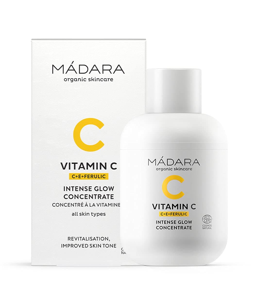 Vitamin C Intense Glow Concentrate - Organic Brightening Serum with Ferulic Acid & Vitamins C+E - Anti-Aging, Hydrating, 30ml - Vegan & Cruelty-Free