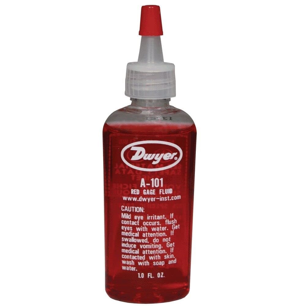Red Gage Fluid, A-101, 1 oz Bottle, .826 Specific Gravity