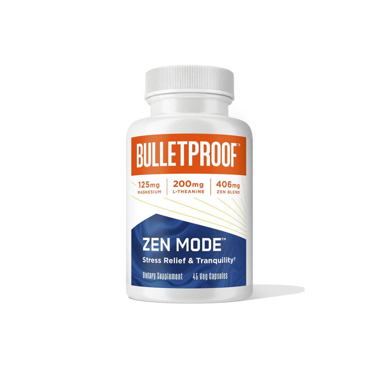 Bulletproof Zen Mode Stress Relief and Tranquility Capsules, 45 Count, Supplement for Calm and Relaxation