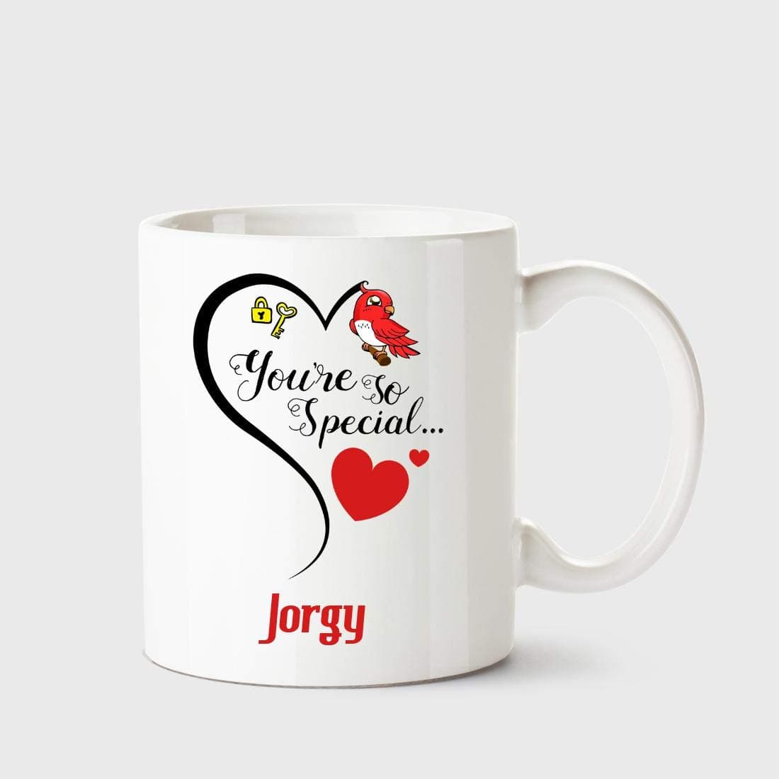 Huppme You're so Special Jorgy White Coffee Name Ceramic Mug